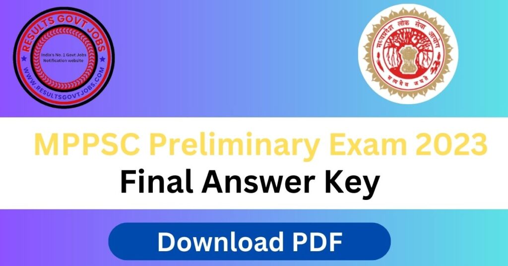 MPPSC Prelims 2023 Final Answer Key
